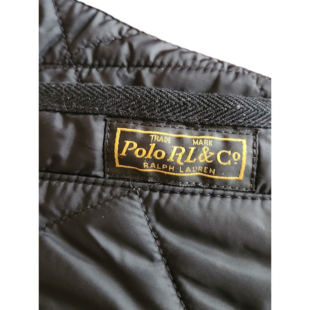 Polo Ralph Lauren Vest Men Small Black Diamond Quilted Mock Neck Full Zip Preppy - Picture 5 of 12